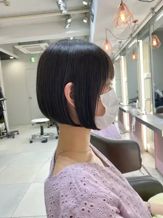 ショート ボブ×艶髪｜ 艶カラー🩶石橋怜大のヘアスタイル