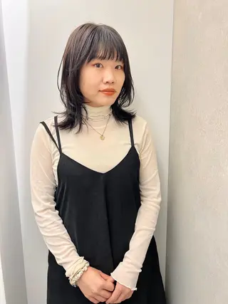 ミディアム カラー 顔周りカット/透明感 カラー✂️MEIのヘアスタイル