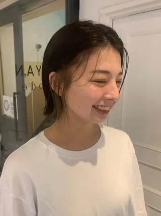 ショート カラー パーマ ヘアアレンジ メンズ キッズ ネイル マツエク・マツパ ウルフレイヤーカット /チヒロのヘアスタイル