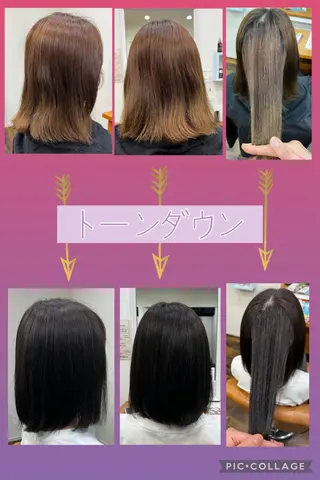 セミロング カラー はしもと しおんのヘアスタイル