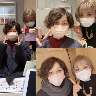 ショート カラー メンズ キッズ ✂︎ショート、ボブ、 レイヤー🩵YUMIのヘアスタイル