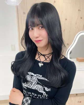 ロング カラー 新宿/韓国ヘア/ 髪質改善ストレートのヘアスタイル