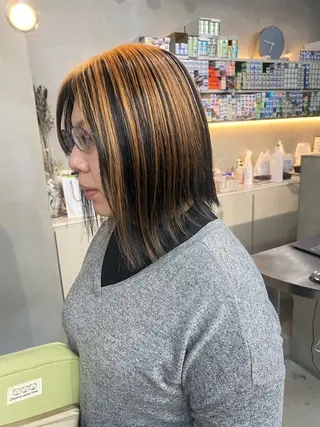 ミディアム カラー 前橋 姫奈のヘアスタイル