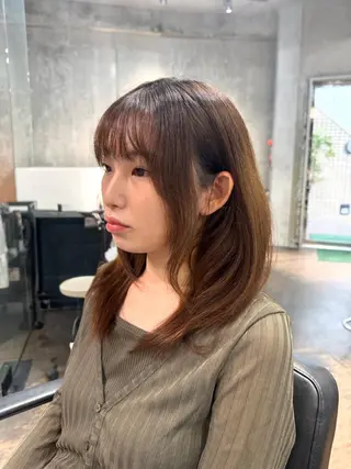 ミディアム レイヤー特化/小顔顔 周り/セノ/表参道のヘアスタイル