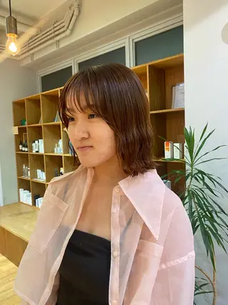 ミディアム 大人可愛い♡コテ巻き パーマ🌼杉田 萌恵のヘアスタイル