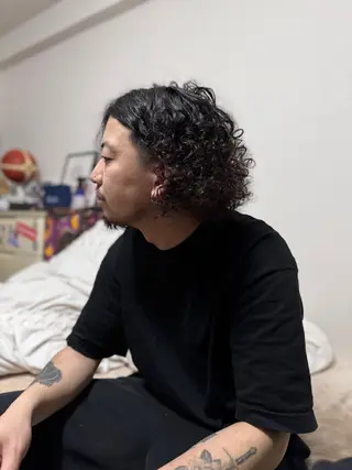 メンズ ハイトーン/パーマ 大名 sakiのヘアスタイル
