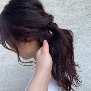 ロング カラー ヘアアレンジ 韓国×巻ける髪質改善 💍maki💍のヘアスタイル