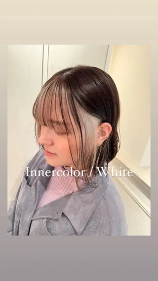 ショート カラー ハイライト/インナー /ブリーチ/レイヤーのヘアスタイル