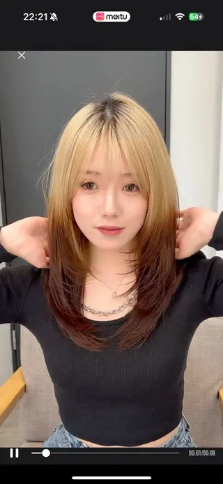 セミロング カラー 似合わせ前髪／ 小顔カット🎀そうのヘアスタイル