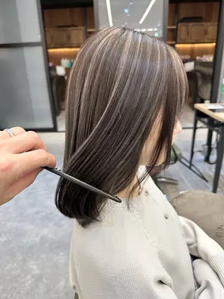 ミディアム 店長🌟小顔似合わせ デザインカラー◎古田のヘアスタイル