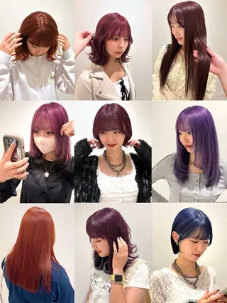 セミロング カラー 💗暖色/ブリーチ/ レイヤー/横浜/メイのヘアスタイル