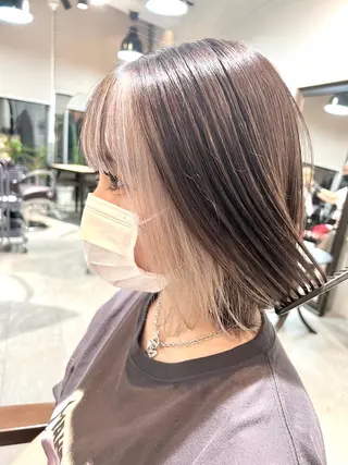 ミディアム カラー ヘアアレンジ 🌈インナーカラー ‘ショウマ’🌈のヘアスタイル