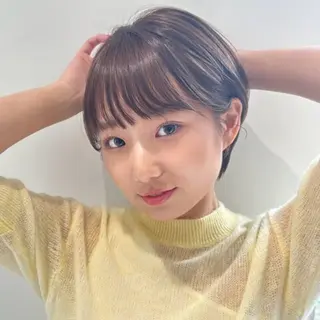 ショート カラー 赤み消しカラー/縮毛 /顔まわり/ジョウのヘアスタイル