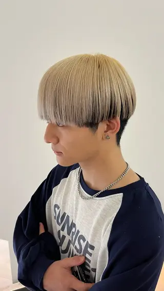 ショート カラー メンズ メンズパーマ/ メッシュ📍ユリのヘアスタイル