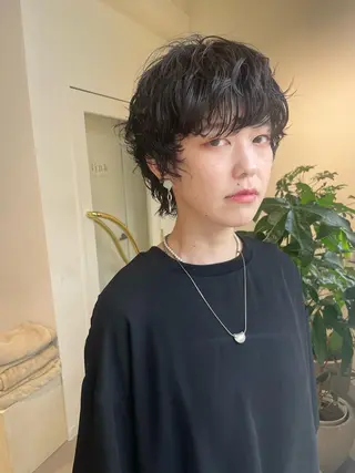 ショート パーマ 丹羽大喜 縮毛矯正/美髪矯正のヘアスタイル