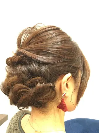 セミロング ヘアアレンジ 🔸縮毛矯正🔸 カソリ ナユタのヘアスタイル