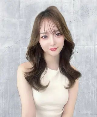 ロング カラー ヘアアレンジ レイヤー/髪質改善 縮毛/ハッシュカットのヘアスタイル