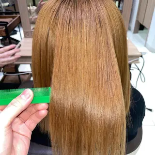 ミディアム パーマ 学割 悟 韓国風艶髪縮毛矯正のヘアスタイル