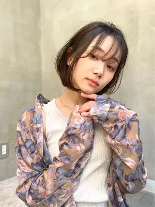 ショート カラー パーマ ヘアアレンジ ✂️ボブ/レイヤー /艶カラー🌷喜美花のヘアスタイル