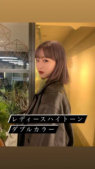 ミディアム カラー ヘアアレンジ スパイラルパーマ 🌐hina⭐️のヘアスタイル