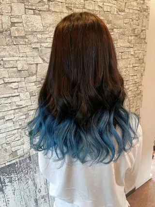 カラー セミロング 派手髪/ハイトーン/ エクステ✨ユウキのヘアスタイル