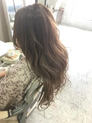 ロング カラー パーマ ヘアアレンジ 顔周りカット・相談 レイヤーも◎しずくのヘアスタイル