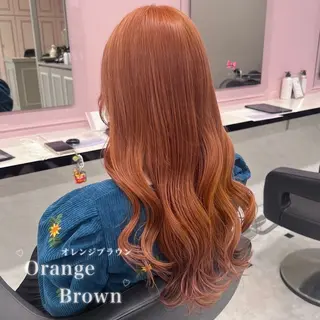 ロング カラー 韓国風艶髪🎀 暖色カラー🤍のヘアスタイル