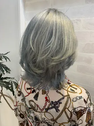 ミディアム カラー ヘアアレンジ きむえり/髪質改善 /うねり広がり改善のヘアスタイル
