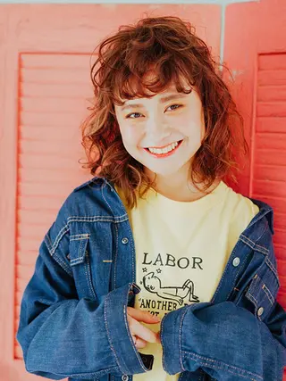 ミディアム カラー パーマ 福島 浩司のヘアスタイル