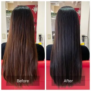 ロング カラー 岸本 友子のヘアスタイル