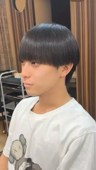 ミディアム メンズ 焼津メンズパーマ特化 大石雄生のヘアスタイル