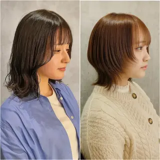 ミディアム カラー 【nui 茨木】 清水優のヘアスタイル