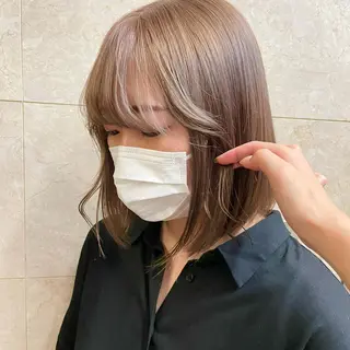 ミディアム カラー ゆう🫧 透明感/ハイトーンのヘアスタイル