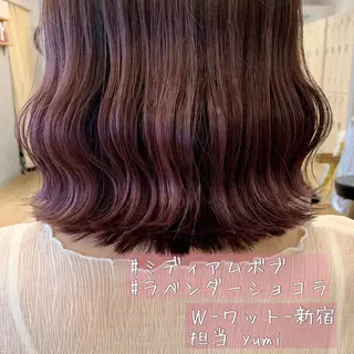 ミディアム カラー パーマ ヘアアレンジ メンズ キッズ ネイル マツエク・マツパ 新宿駅近♡友達とOK 🦋W -ワット -のヘアスタイル