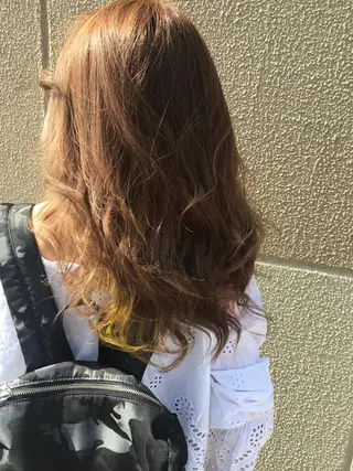 セミロング カラー ヘアアレンジ きむえり/髪質改善 /うねり広がり改善のヘアスタイル
