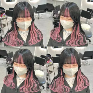 ミディアム カラー ブリーチ&エクステ 🥀ケアカラー特化のヘアスタイル