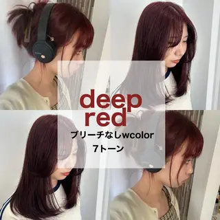セミロング カラー 愛結 暖色カラー🎀🩰のヘアスタイル