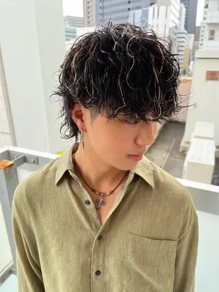 カラー パーマ メンズ Bond Story りき カラーモデルのヘアスタイル