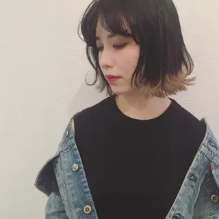 ミディアム カラー 池田 真由美のヘアスタイル