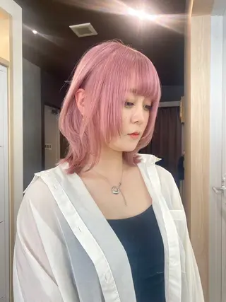 ミディアム カラー ヘアアレンジ 小顔カット/艶 カラー特化♡MIHOのヘアスタイル