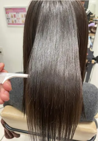 ロング カラー 韓国風ハッシュカット 似合わせレイヤー池袋のヘアスタイル