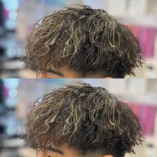 セミロング カラー パーマ メンズ キッズ 泰成/メンズ特化/ フェード/ツイスパのヘアスタイル