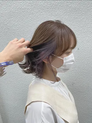 セミロング カラー ブリーチ koheiのヘアスタイル