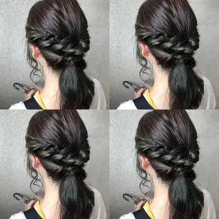 ミディアム カラー 小栗 麻衣のヘアスタイル