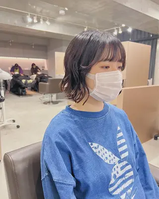 カラー パーマ ボブパーマコテ巻き風 パーマNo1深江秀平のヘアスタイル