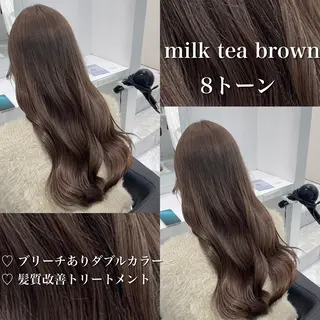 カラー 🤍ブリーチなし ブラウンhimi🤍のヘアスタイル