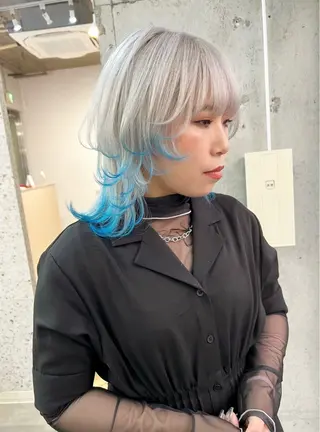 ミディアム カラー ヘアアレンジ lani ブリーチ /ダブルカラーのヘアスタイル