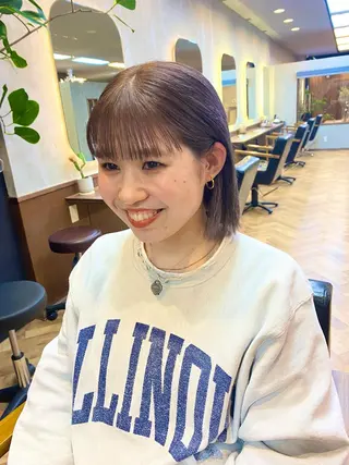 ミディアム キッズ デザインカラー/ボブ ブリーチカラー/ユリのヘアスタイル