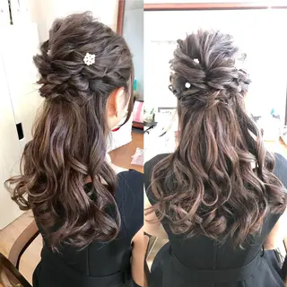 セミロング ヘアアレンジ 早朝✨ヘアセット 着付け/清水玲歌のヘアスタイル