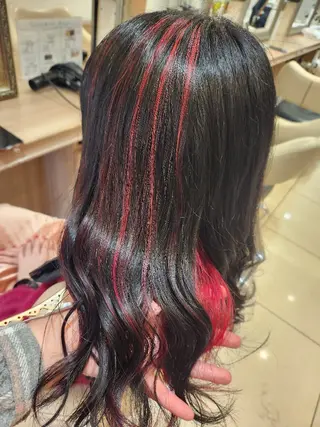 セミロング カラー 推しアニメカラー🌈 ツヤ透明感カラー🦄のヘアスタイル